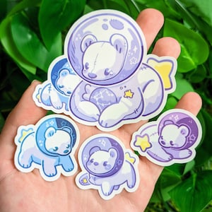 Moon Bear Waterproof Stickers!