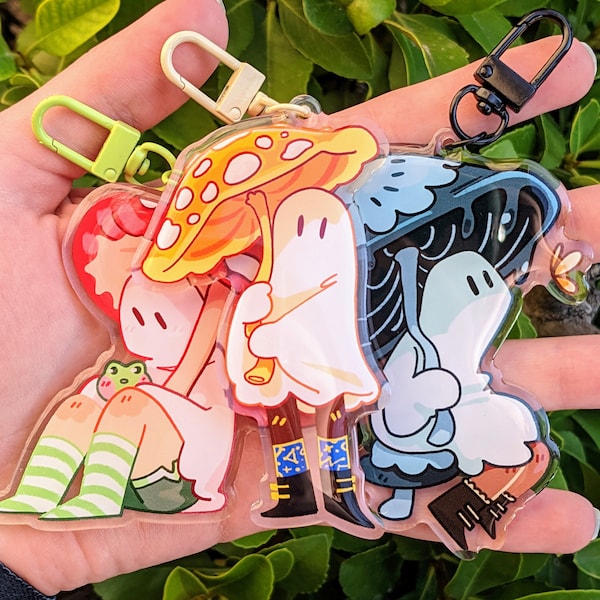 Mushroom Ghost Keychains!