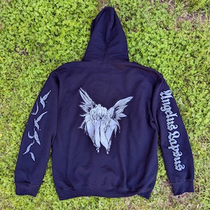 Black Fallen Angel Hoodie - BACK IMAGE