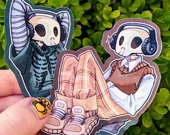 Aesthetic Skeleton Waterproof Stickers!