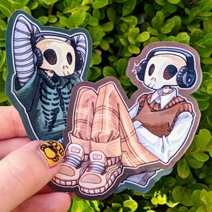 Aesthetic Skeleton Waterproof Stickers!