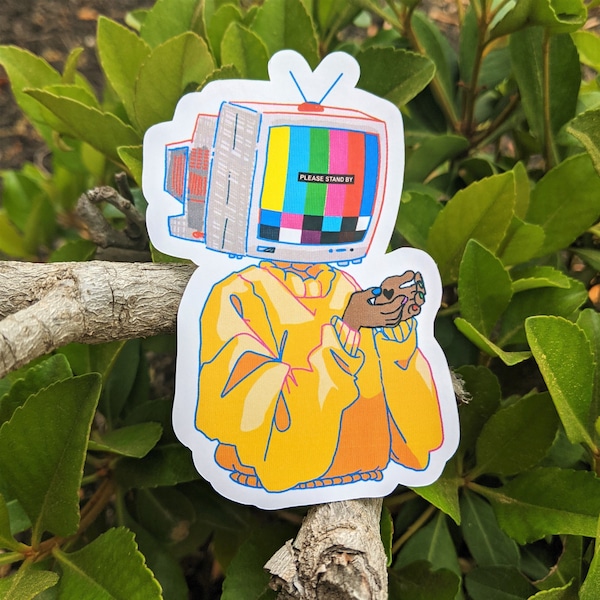 TV Head Waterproof Sticker!