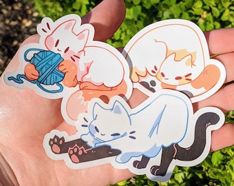 Cute Ghost Cat Waterproof Sticker Set!