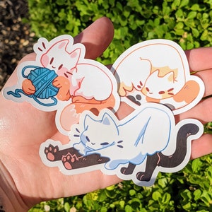 Cute Ghost Cat Waterproof Sticker Set!
