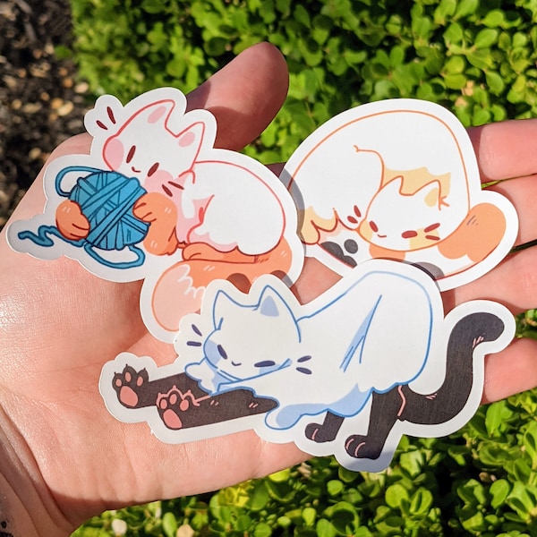 Cute Ghost Cat Waterproof Sticker Set! 