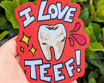 ICH LIEBE TEEF!  Aufnäher!