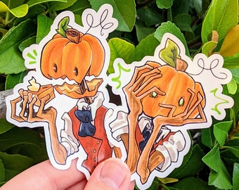 Pumpkin Head Waterproof Stickers!