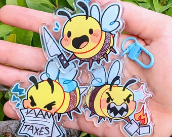 Chaotic Bee Keychains // Acrylic 3in Keychain