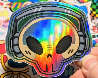 Holo Cade Skull Waterproof Sticker!