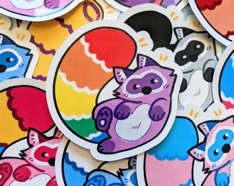 Cute Raccoon Pride Flag Stickers