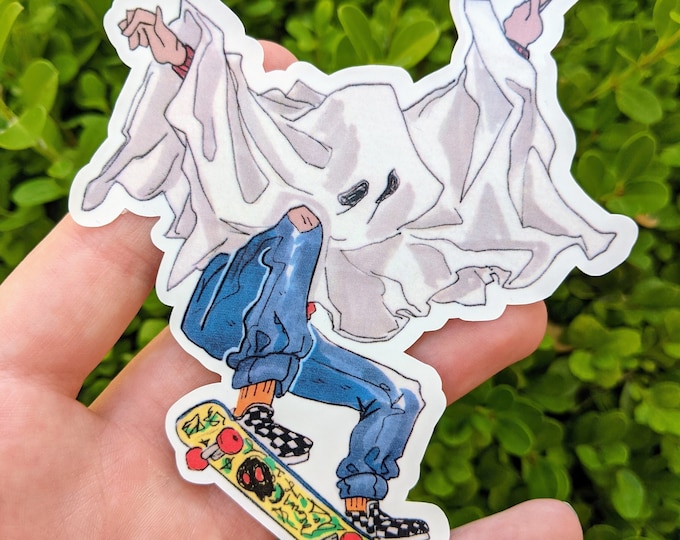 Skater Ghost Waterproof Sticker!