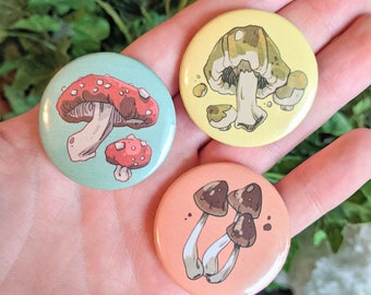Mushroom Buttons! 1.5&quot;