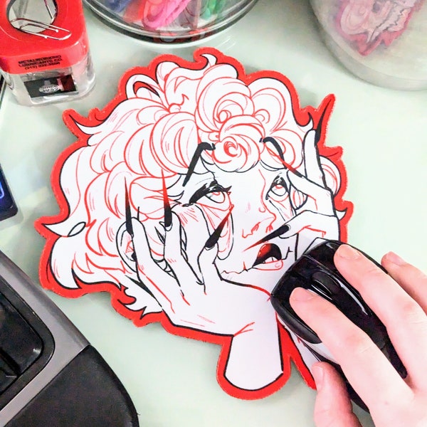 Droopy Eye Girl Mouse Pad!