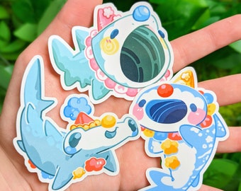 Clown Shark Stickers