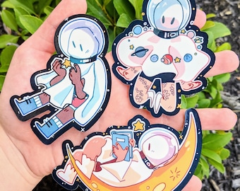 Cute Space Ghost Waterproof Sticker Set! V5