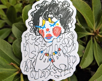 Sad Clown Waterproof Sticker!