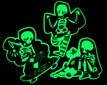 Glow in the Dark Skeleton Ghost Stickers!