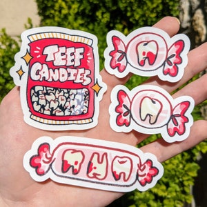 Teeth Candy Waterproof Sticker Set!