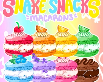 Snake Snacks Macarons Waterproof Sticker Set!