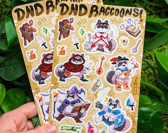 DnD Raccoon Sticker Sheet