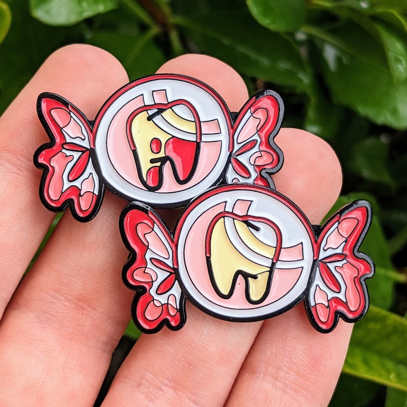 Tooth Pin Candy Teeth Candy Enamel Pins! 1.5in - Etsy