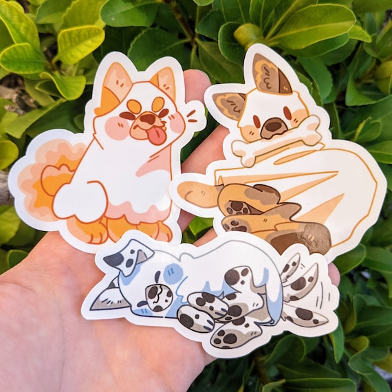 Cute Ghost Puppy Waterproof Sticker Set 