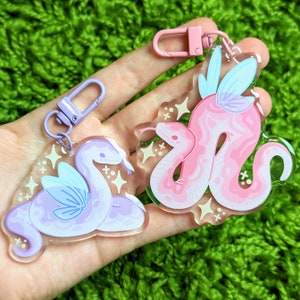 Pastel Fable Fairy Snake  Acrylic Keychains!