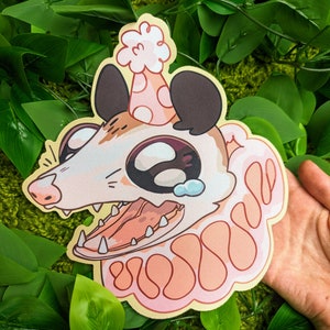 Party Possum Mouse Pad // 9in Neoprene mat