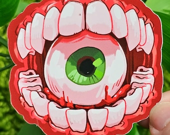 Eye In Mouth Sticker!