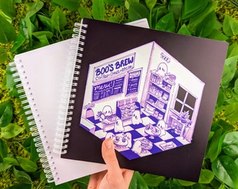 Ghost Cafe Large Reusable Square Sticker Book