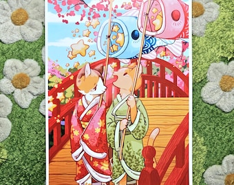 Kimono Cats Poster Print