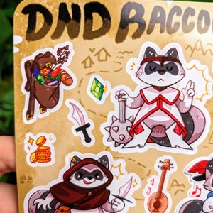 Dnd Raccoon Sticker Sheet - Etsy