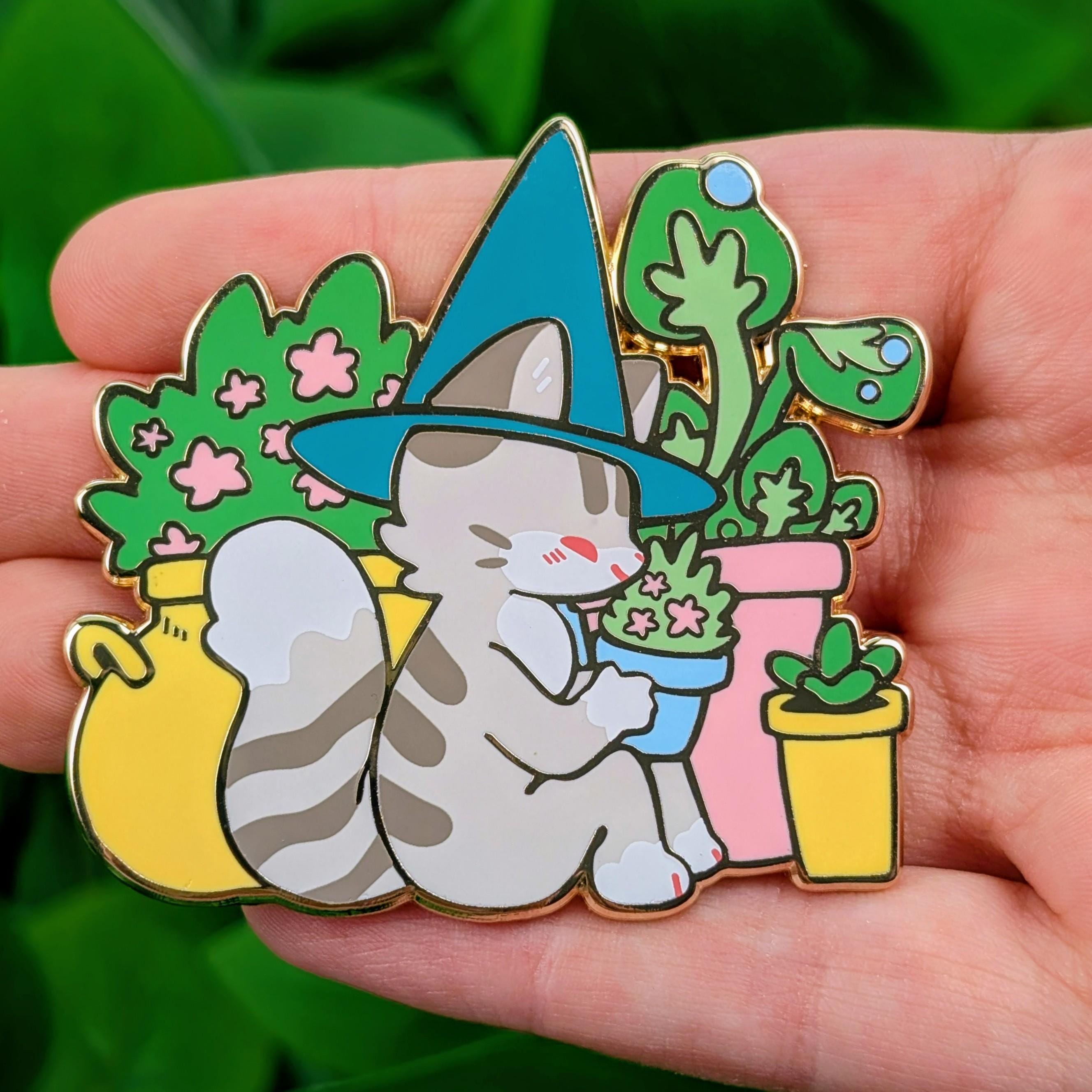 Magic Cat Pin Cute Cat Witch Enamel Pins! - Etsy