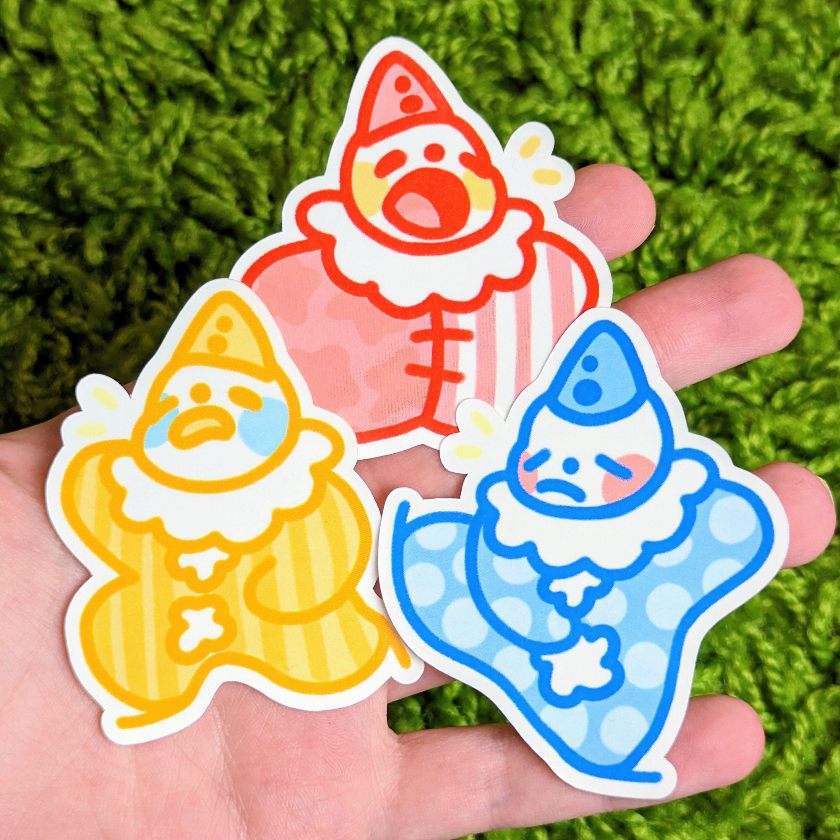 Cute Lil Clown Waterproof Stickers!