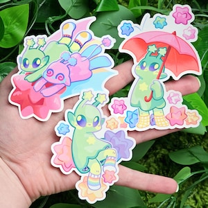 ¡Lindas pegatinas de extraterrestres!
