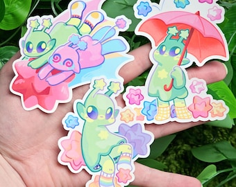 ¡Lindas pegatinas de extraterrestres!