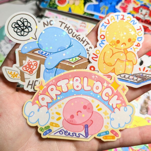 Sparkly Art Block Waterproof Stickers!