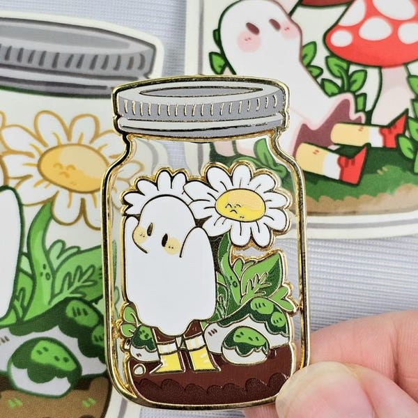 Daisy Ghost In A Jar Enamel Pin!