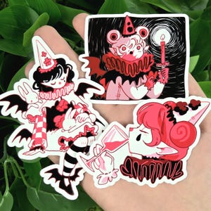 ¡Pegatinas de la chica payaso vampiro!