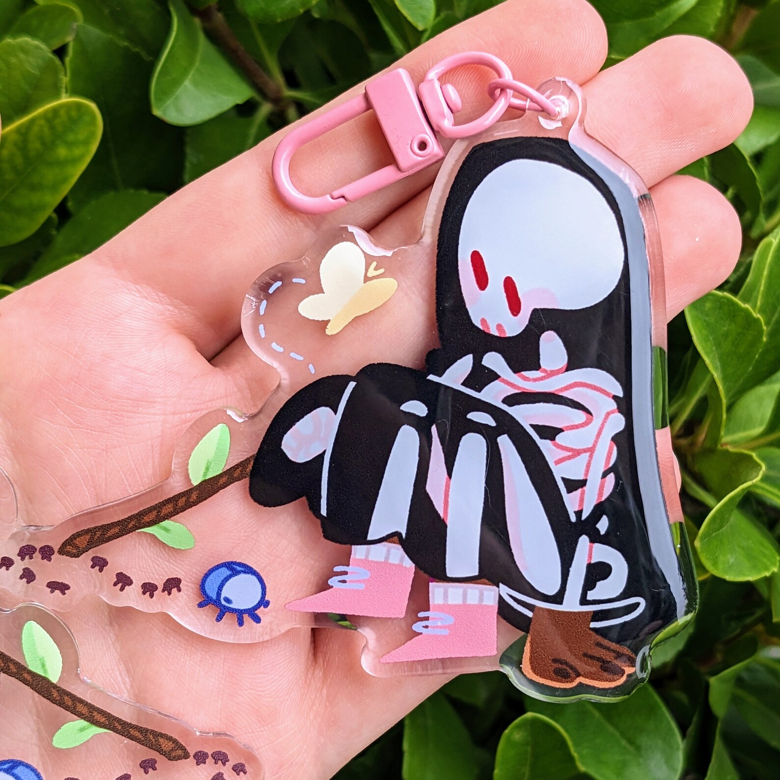 Cute Skeleton Ghosts Keychains // Acrylic 3.5in Keychains Etsy