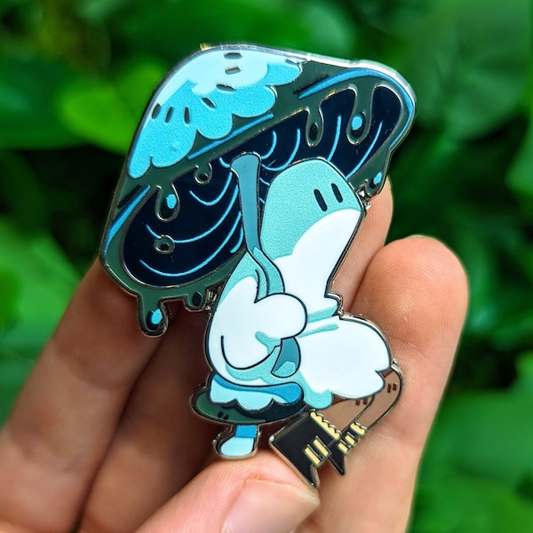 Blauer Pilz Geist Emaille Pin! 1,5 Zoll