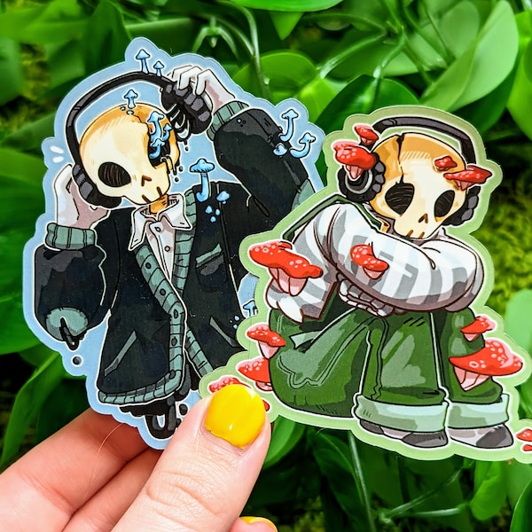 Aesthetic Mushroom Skeleton Stickers