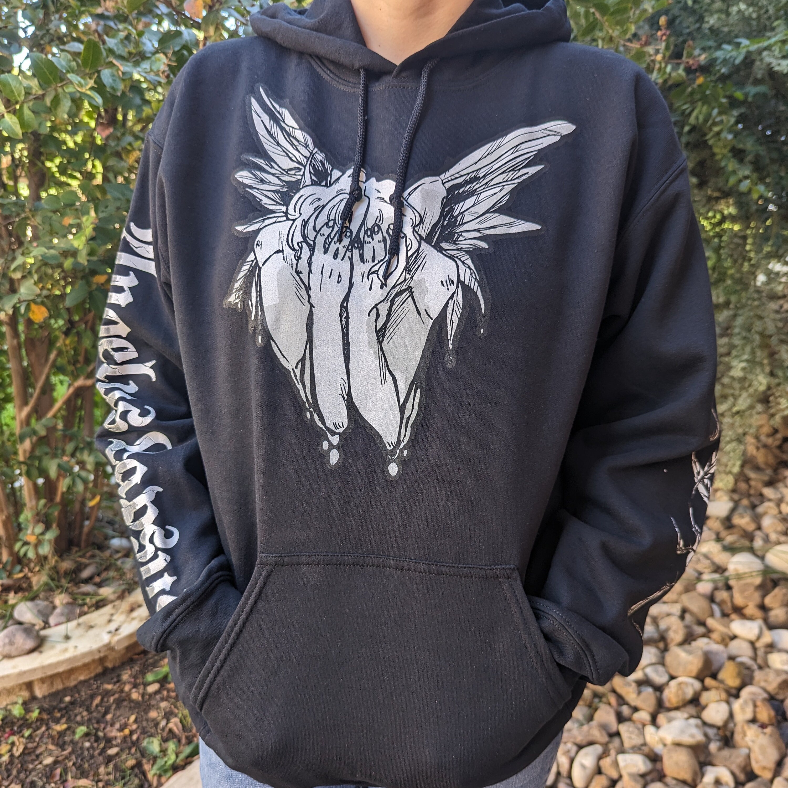 Black Fallen Angel Hoodie - FRONT IMAGE - Etsy Black Fallen Angel Hoodie - FRONT IMAGE - Etsy