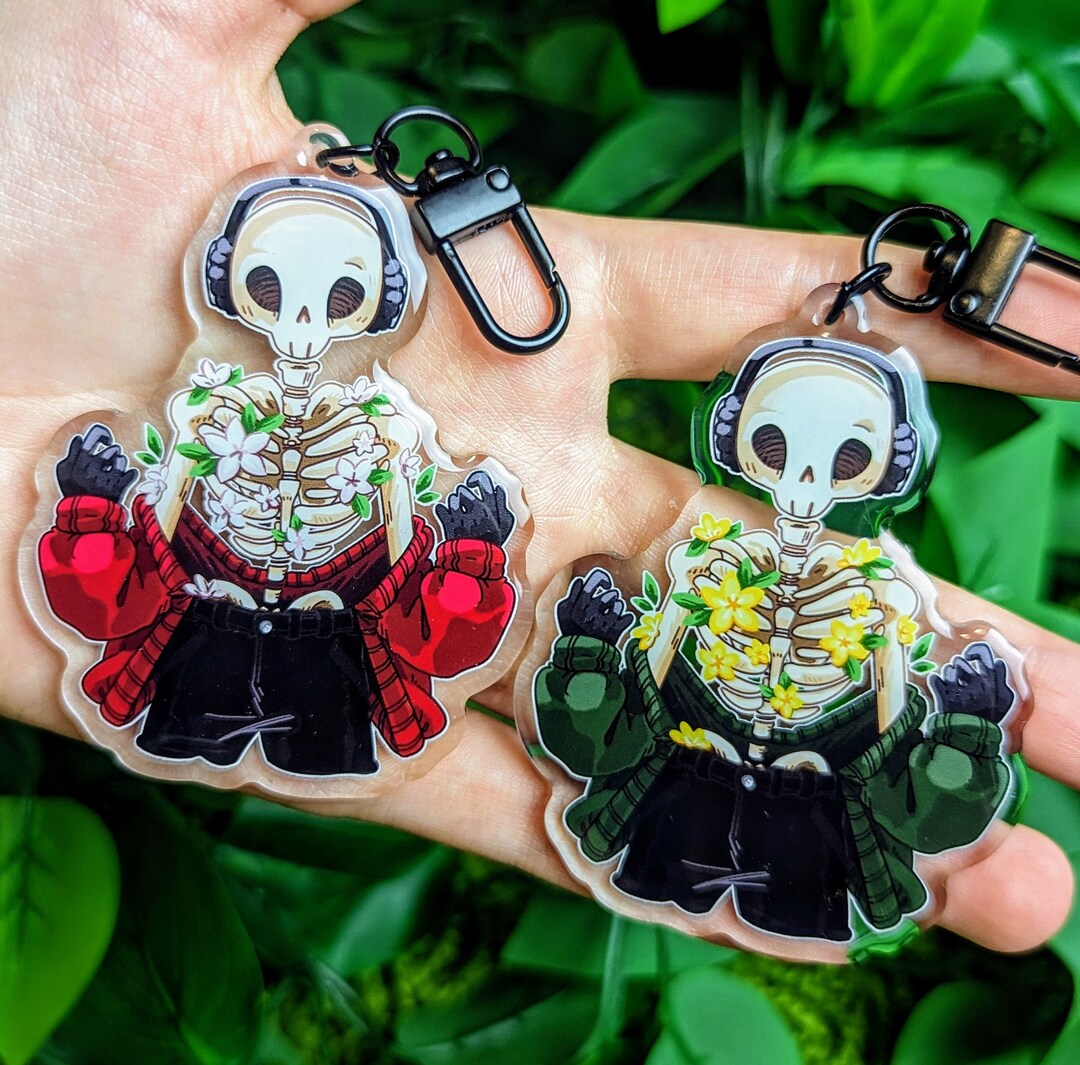 Aesthetic Rib Skeleton Aesthetic Flower Rib Skeleton Keychains! - Etsy