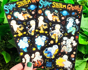 Solar System Ghost Sticker Sheet