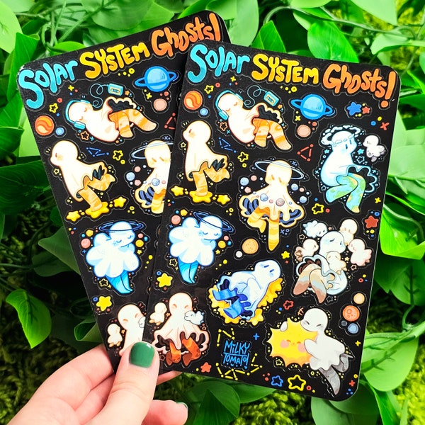 Solar System Ghost Sticker Sheet