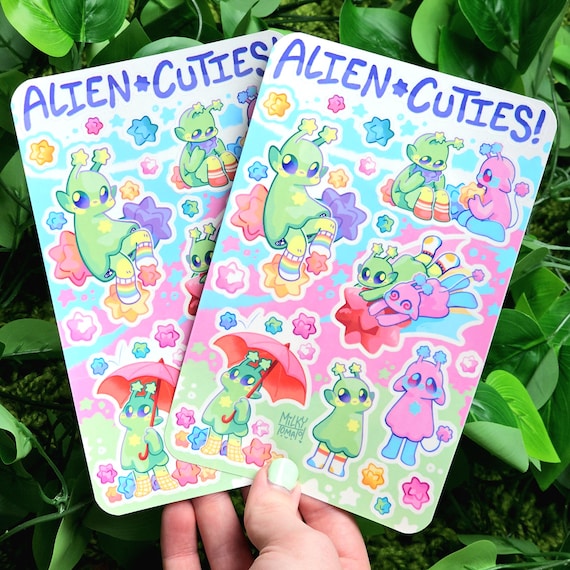 Cute Alien Sticker Sheet!
