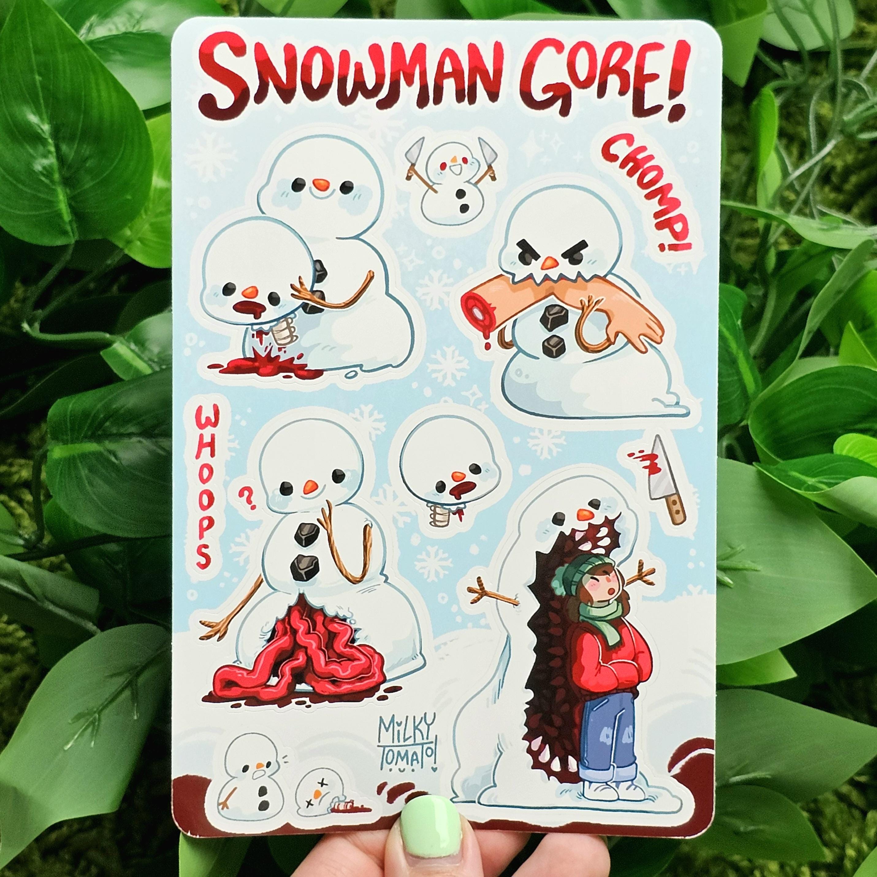 不気味な雪だるまのステッカーシート！ - Etsy 日本