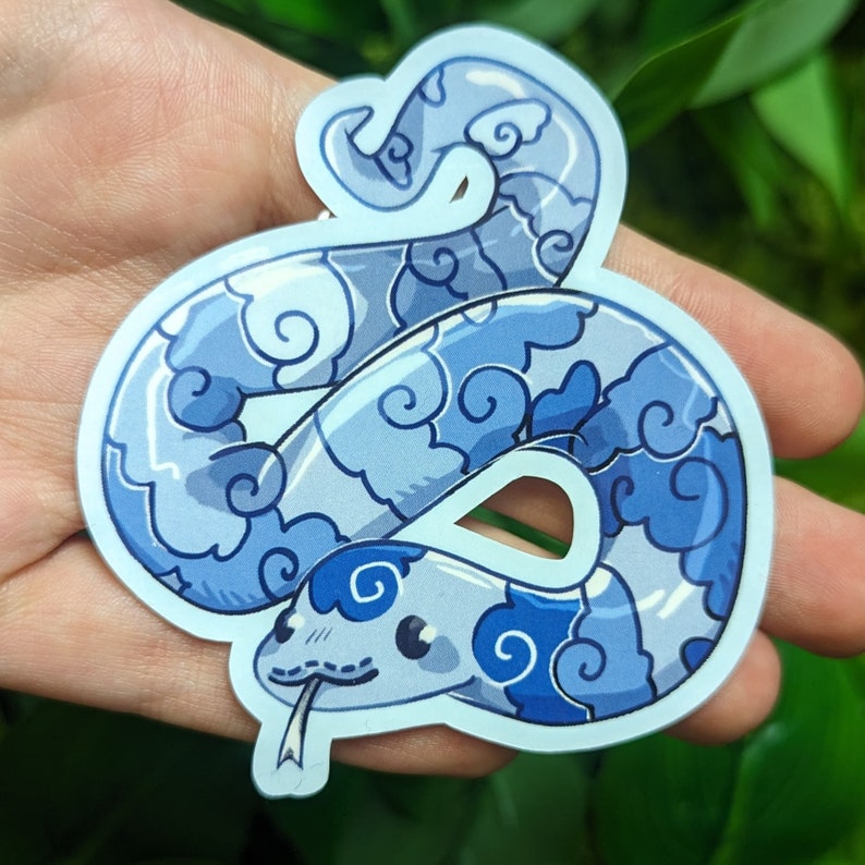 Color Tattoo Snake Waterproof Stickers Clouds