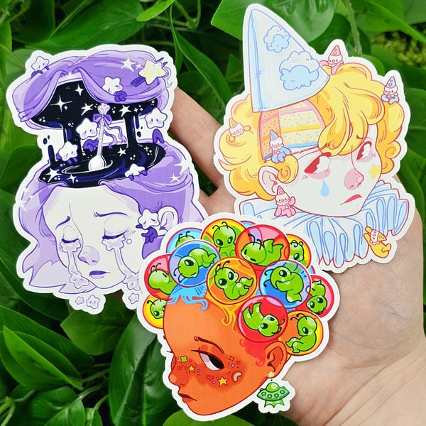 Cute Weirdcore Girl Stickers!